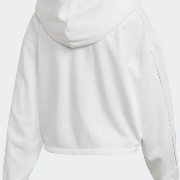 adidas Originals cropped hoodie in white - Picture 6 of 10